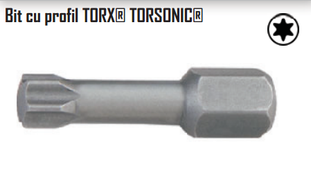 Bit cu profil TORX TORSONIC