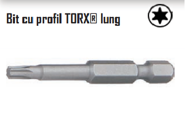 Bit cu profil TORX lung