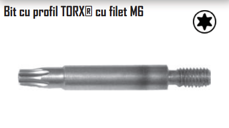 Bit cu profil TORX cu filet M6