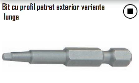 Bit cu profil patrat exterior varianta lunga