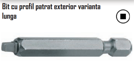 Bit cu profil patrat exterior varianta lunga