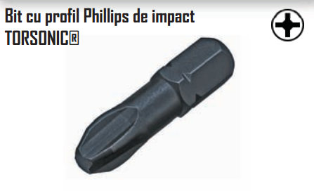 Bit cu profil Phillips de impact