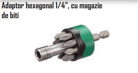 Adaptor hexagonal cu magazie de biti