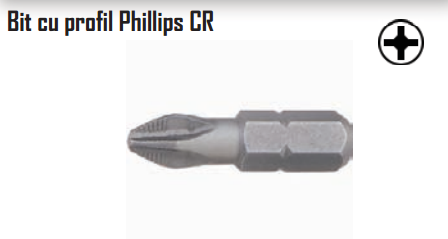 Bit cu profil Phillips CR