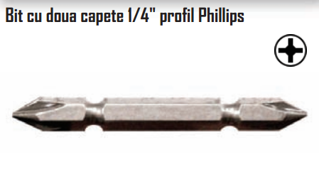 Bit cu doua capete profil Phillips