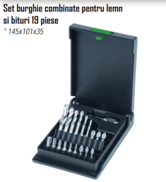 Set burghie combinate pentru lemn si bituri