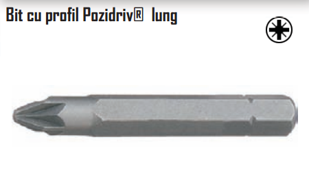 Bit cu profil Pozidriv lung